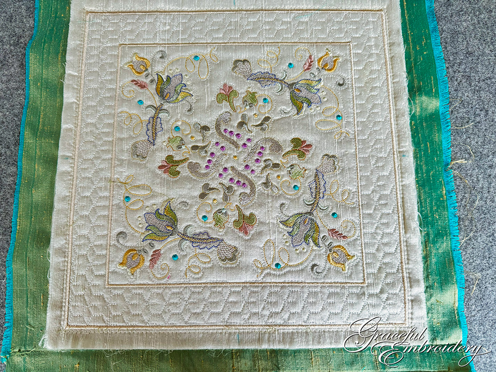 machine embroidered quilt blocks
